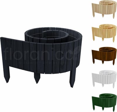 Flexibele Houten Tuinrand Rolborder 200x30 cm Antraciet - Impregneerd en Inkortbaar