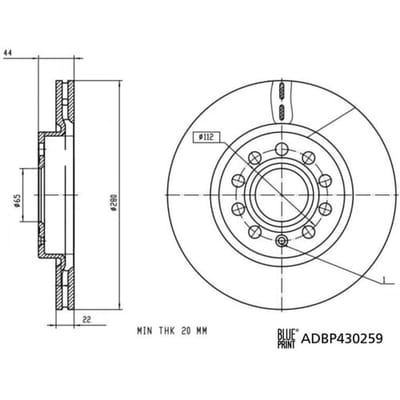 Remschijf BLUE PRINT ADBP430259, 1 stuk