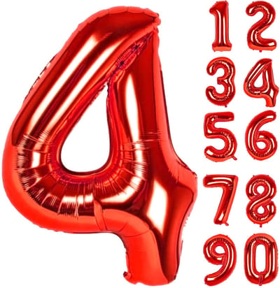 Dailygoods- Nummerballon XXL 83cm - Cijferballon 0-9 - Folieballon - Verjaardagsdecoratie - Aluminiumfolie - Metallic textuur