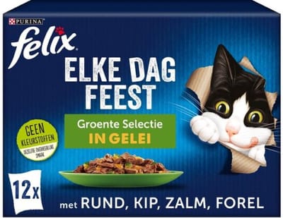 Felix in Gelei - Kattenvoer Natvoer - Groente Selectie - 12 x 85 g