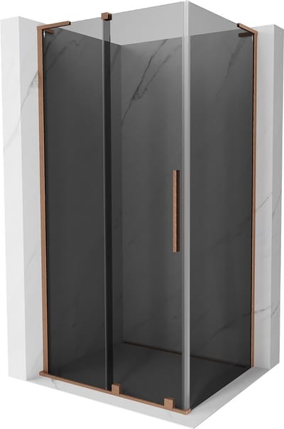 Mexen Velar L schuifdouchecabine 90 x 70 , grafiet, geborsteld koper - 871-090-070-43-65