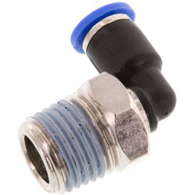 4mm x R1/4'' 90 graden L-verbinding Messing/PA 66 Insteekfitting Buitendraad Kort Draaibaar NBR [2 Stuks]