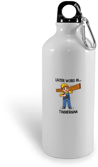 Hacebo® - Later word ik timmerman waterfles - Timmerman - Timmermannen - Werken in de bouw - klusjesman - water fles - 400ML