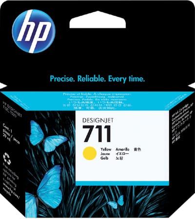 Originele HP inktcartridge 711, enkele verpakking, geel