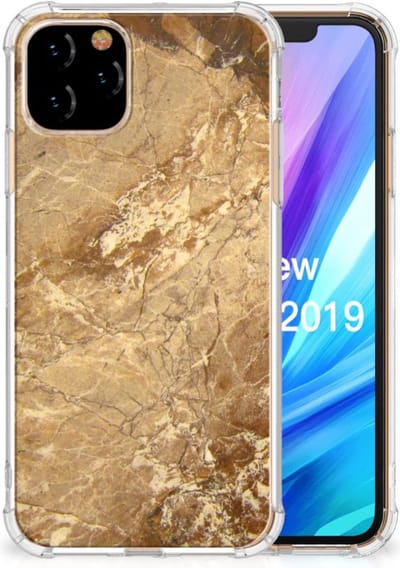 Apple iPhone 11 Pro Anti-Shock Hoesje Marmer Creme