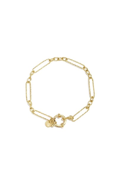 Dames Armband met frontsluiting en variërende vormen schakels - Verkleurt niet - Cadeau - Goudlief.nl