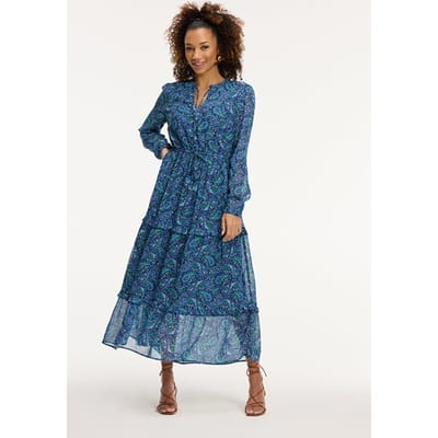 Shiwi Jade Dress Paisley Blue Paisley Size: XS | Midi Dresses Outlet | Dames | Blauw