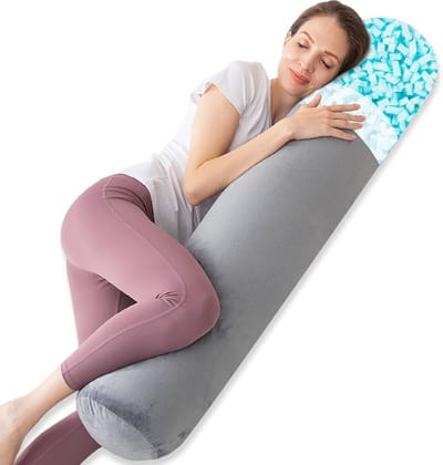 Rond Lichaamskussen van Memory Foam voor Volwassenen - Stevige Cilinder Steunkussen