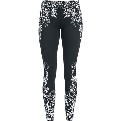 Black Premium by EMP Legging - Black leggings with detailed print - S tot 5XL - voor Vrouwen - zwart