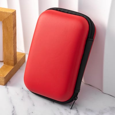 Eva hoofdtelefoon opbergtas 2,5-inch harde schijf tas multifunctionele digitale product opbergdoos oplader opbergdoos tas - rood