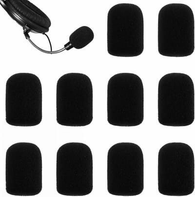 10 Stuks Microfoon Covers van Schuim, Windscreen voor Geluidsisolatie en Bescherming tegen Stof en Speeksel, Geschikt voor Diverse Headset Microfoons