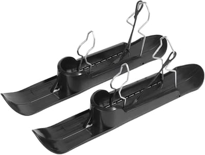 Kinderwagen Ski's - Slee Accessoire - Winterse Uitstapjes - Gereedschapsloze Installatie - Tot 30cm Wiel Diameter - Zwart