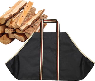 Brandhout Tas - Hout Opslag - Haard Hout Vervoer - Waterdicht PVC Materiaal - 72 x 45 cm - Zwart