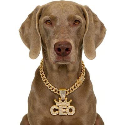 Chaîne pour chien cubaine, Collier pour chien en alliage, Collier doré pour chiens de petite à grande taille Ceo Boss Bijou Pendentif de luxe Accessoire Nouveau 20inch(50cm)