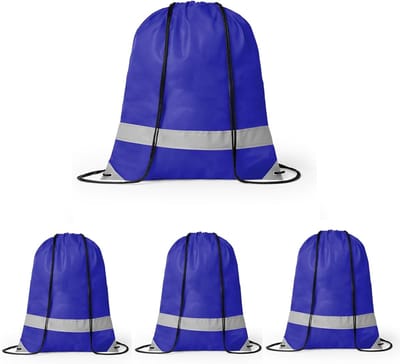 noTrash2003 4 stuks gymtassen met trekkoord, sporttas, sporttas, rugzak, waterdichte tas, gymtas voor dames, heren, jongens, meisjes, tieners, veiligheid in het donker