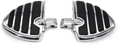 Motorfiets Voetsteunen - Rijders Pedalen - Verbeteren Rijervaring - Aluminium Rubber Grip - Universele Pasvorm - Chroom Zwart