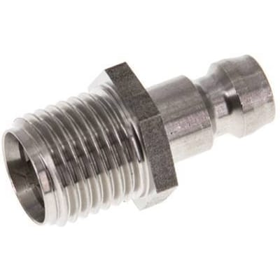 RVS DN 6 Tempereerkoppeling Insteeknippel G 1/4 inch Buitendraad Dubbele afsluiting