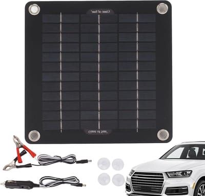 Zonnepaneel - Acculader - Voertuig Accu Onderhoud - Waterdicht Ontwerp - 10W 12V - Zwart