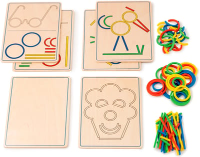 Eduplay educatief spel Rings and sticks - kleurrijk karton speelgoed.