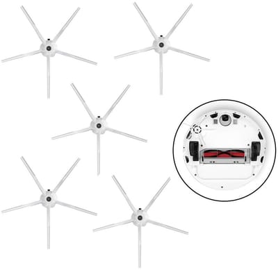 Allecto - Soft Glue Side Brushes - Vervangende Borstels - Wit - Geschikt voor Roborock S5 S6 S7 Q7 S8 - Hoogwaardige Kwaliteit