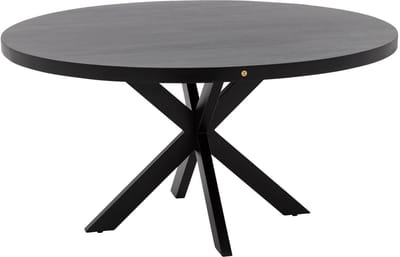 Goossens Lecca Eettafel - Hout - 150 x 76 x 150 cm - Rond - zwart