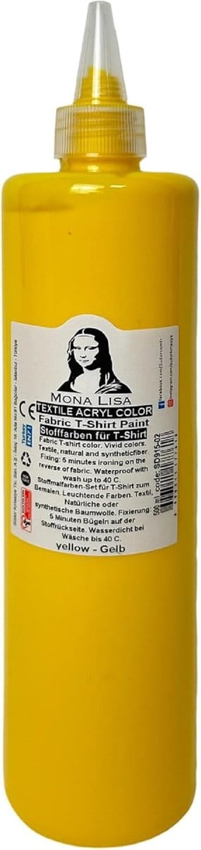 Südor Textielverf 500 ml, geel.Wasbestendige textielverf voor lichte stoffen. Wasmachinebestendig, wasbestendig. Fixatie door strijken