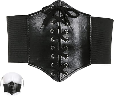 Retro Elastische Taille Corset, Brede Riem van Leer, Verstelbaar voor Vrouwen en Meisjes, Perfect voor Halloween en Rollenspel