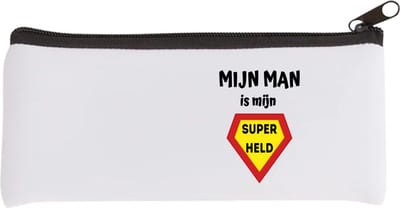 Akyol - mijn man is mijn superheld Etui - Vriend/vriendin - super man - valentijnsdag - verjaardag - cadeautje voor vriendje - kado - geschenk - 20 bij 9 cm