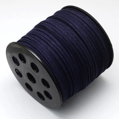 5 x Suede look koord - donker blauw - 145 cm lang - sieraden maken, zoals ketting, armband.