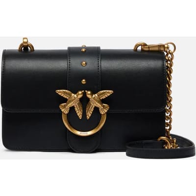 PINKO schoudertas Love One Mini ST. CL. Nero - Antique Gold zwart
