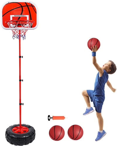 Hoogteverstelbaar kinderbasketbalbord 1.20-1.70m inclusief ballen en pomp
