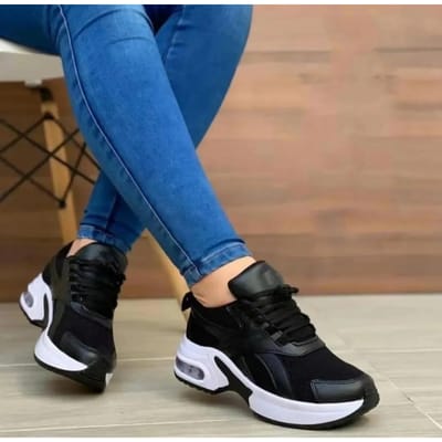 Dames Sneakers Dames Outdoor Hardloopschoenen Flats Mesh Ademend Tennisschoenen Dames Casual Sneakers Canvas 35 blue