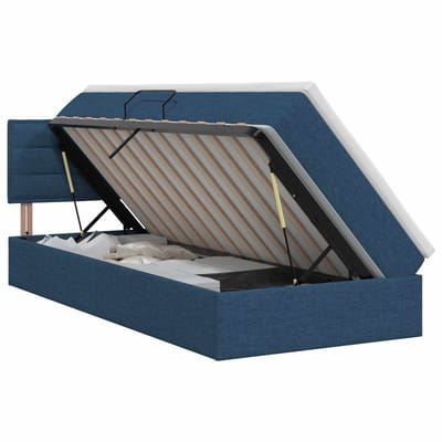 vidaXL - Opbergbed - met - matras - met - hoofdeinde - Blauw - 100 - x - 200 - cm - fluweel