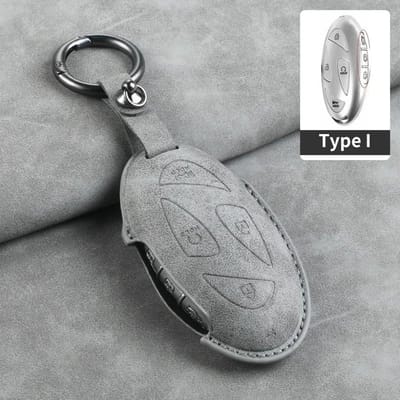 Leren Autosleutelhoes Cover Shell Fob Voor Hyundai Grand Prix Gn7 Ioniq6 Nuovo Kona Genesis Coupe Sonata Ix35 Beschermer Sleutelhanger