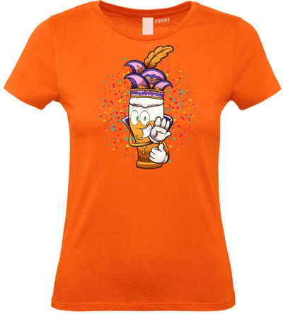 Dames T-shirt Alaaf Bier | Carnaval | Carnavalskleding Dames Heren | Oranje | maat XS