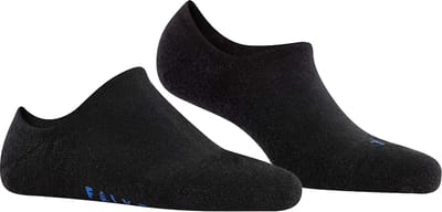 FALKE Keep Warm onzichtbar eenkleurig wol footies unisex zwart - maat 46-48