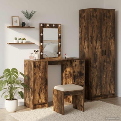 vidaXL - Kaptafel - Bruin - 102 - x - 33 - x - 135 - cm - Bewerkt - hout