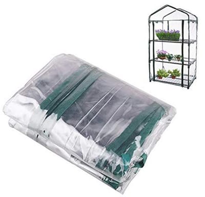 Kleine 3-tier Plantenkas Cover met Roll-up Ritsdeur - Transparante PVC Hoes voor Mini Kassen