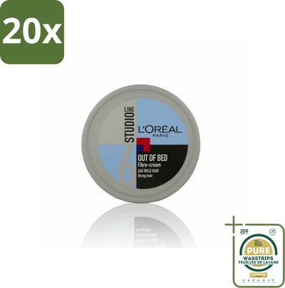 20 x L'Oréal Studio Line Special FX Out of Bed Fibre Cream 150 ml - Grootverpakking - Warrig Haar - Out Of Bed Look - Haar Styling - Haar Crème - Warrig Effect
