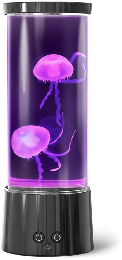 GELLDG Kwallenlamp - Aquariumlamp met kwallenmotief - 17 kleuropties - Met afstandsbediening - Werkt op batterijen/USB - Ontspannende verlichting, geschikt voor kinderen, mannen en vrouwen - Decoratief cadeau