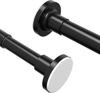 Gordijnroede 2 stuks - Telescoopstang Klemstang - Ruimte Verdelen - Zonder Boren - 53-119 cm - Zwart