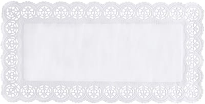 6 Taartranden hoekig 40 cm x 20 cm wit