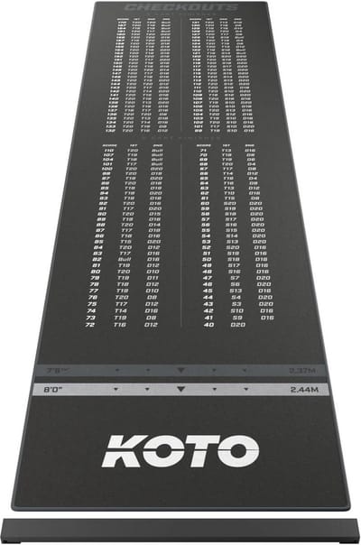 Dartmat met Checkout en Antislip Onderzijde 285 x 80 cm