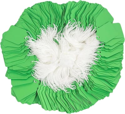 Dailygoods - 200 Stuks Prijskaartjes met Touwtje - Blanco Markering en Beschrijfbare Labels - Groen