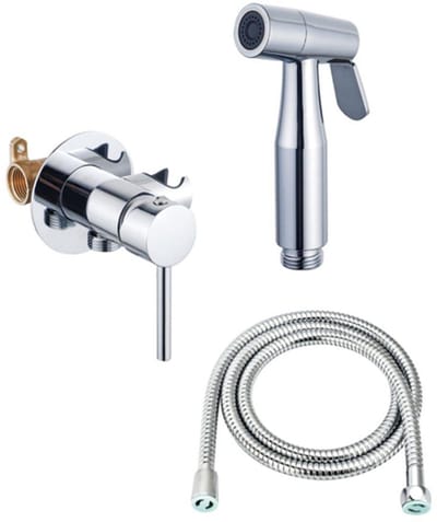 FugaFlow Eccelente Acces Mengkraan Bidetset - handdouchehouder -100cm doucheslang - bidet handdouche - chroom