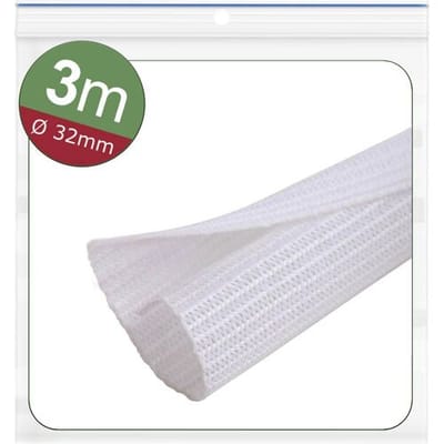 Quadrios 24CA474 24CA474 Gevlochten slang Wit Polyester 32 tot 33 mm 3 m