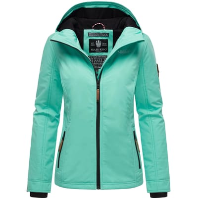 Marikoo dames overgangsjas lichtgewicht water- en windafstotend met capuchon aqua green