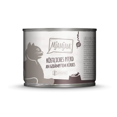 6x200g MjAMjAM heerlijk paard op gestoomde pompoen nat kattenvoer