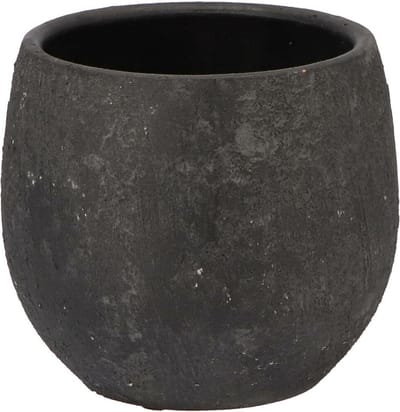 DK Design Bloempot model Maya - verweerd zwart - D14 x H16 cm - rustiek