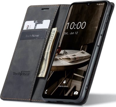 Hoesje geschikt voor Samsung Galaxy A13 4G / 5G / A04s - Book Case Leer Slimline Zwart